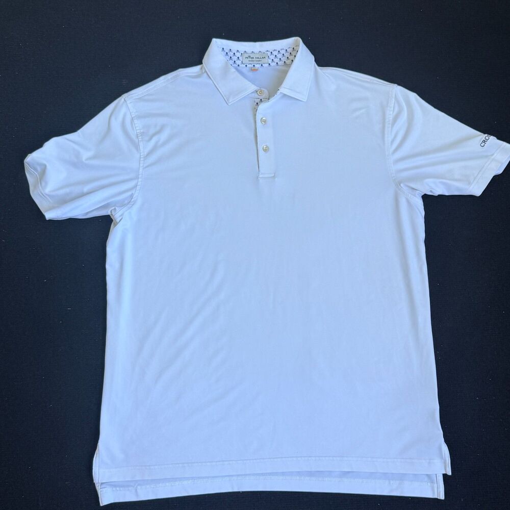 Peter Millar Summer Comfort Crosswater Club Golf Polo Men’s Large White